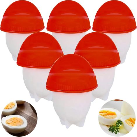 Piezas para escalfar huevos, molde para huevos, juego para hacer huevos, moldes para escalfar huevos para microondas, color rojo Retoo