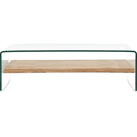 Maison Exclusive - Tavolino da Caffè Trasparente 98x45x31 cm in Vetro Temperato (1/5)