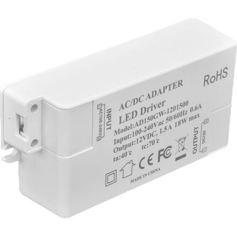 Driver LED, Driver LED facile à installer 12V 18W pour éclairage extérieur pour lampe de bureau pour éclairage LED (1/5)