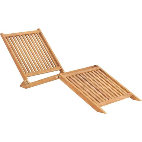 vidaXL Chaise longue bois de teck solide (1/5)