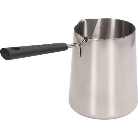 Pichet à lait en acier inoxydable 304 avec long manche et bec verseur pointu, gradué, 900 ml, 22 x 12 x 10,3 cm / 8,7 x 4,7 x 4,1 pouces (1/5)