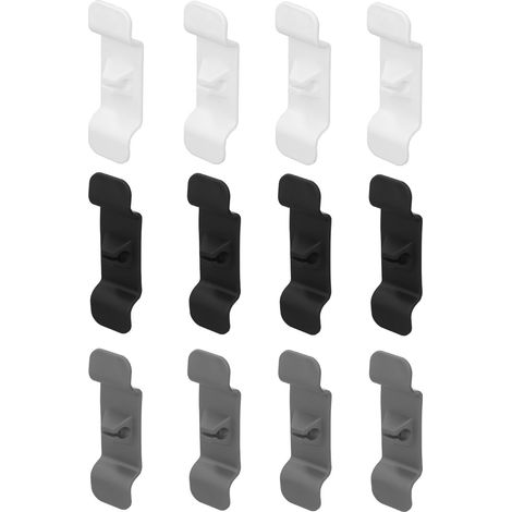 Lot de 12 Enrouleurs Câbles Silicone Adhésif Toivize Organisateur Cuisine Noir Gris Blanc Gain de Place Fixation Murale (1/5)