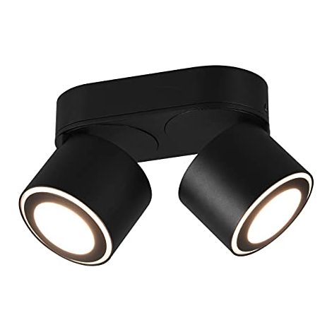 Faretti Led Barra 2 spots Orientabili Bi Emissione Luce Nero Taurus GD Trio (1/4)