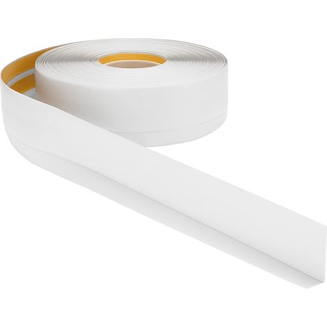 souple autoadhésive PVC 50x20 mm – 5 mètre, Plinthe autocollante flexible - pliable, Plinthe souple premium pour revêtement de sol, Montage facile, Blanc (1/5)