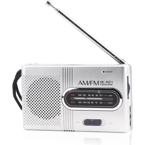 Petite radio portable à piles – AM/FM – Prise casque – Pour voyages, urgences et loisirs – Compacte (1/5)