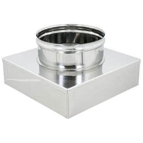 Riduzione inox AISI 316 da base quadrata 300x300 mm a tonda  180 mm  180 mm