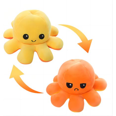 Poulpe géant réversible 130cm, peluche douce et oreiller câlin, jouet pieuvre en peluche XXL, coussin décoratif amusant, tentacules retournables, cadeau enfant et ado, garnissage moelleux (1/2)