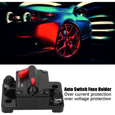 Porte-fusible autoréarmable rouge pour voiture, disjoncteur réarmable, porte-fusible à commutation automatique DC12-42 V80A (1/5)