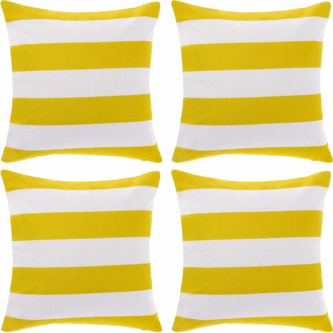 Lot de 4 housses de coussin à rayures 45x45 cm pour canapé d'extérieur - Housses de coussin d'art pour jeté de canapé - Housse de coussin décorative pour salon, chambre à coucher, jardin (1/5)