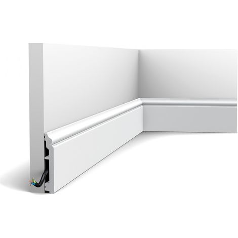Sockelleiste Orac Decor SX173-RAL9003 AXXENT CONTOUR Zierleiste Wandleiste bereits lackiert Zeitloses Klassisches Design signalweiß 2m
