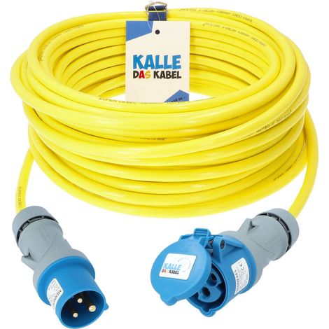 Kalle Verlängerungskabel CEE 230V 16A 2,5mm²  Extreme Signal Gelb IP44 15 Meter
