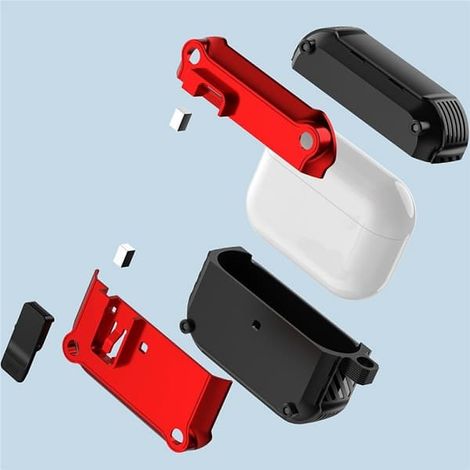 Étui de protection pour AirPods Pro 3 en TPU et PC avec crochet/mousqueton - Blanc (1/5)