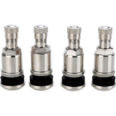 4 Valves De Pneu De Voiture Tubeless En Acier Argent De 45 Mm (1/5)