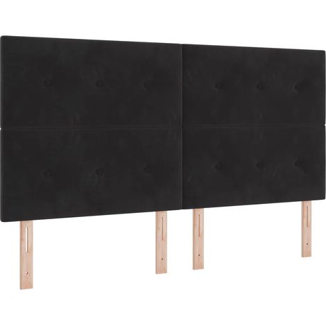 Tête de lit LED avec bandes LED Noir 180 cm Velours