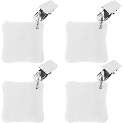 Juego de 4 pesas para mantel con clips metálicos, estilo piedra, para mantener el mantel en su lugar. (1/5)