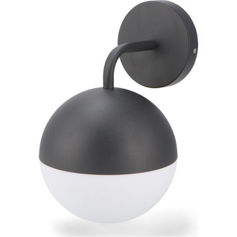 IluminaShop - Aplique de Pared Redondo II Negro Black Edition para Exterior Jardin 1XE27 IP44 (1/5)