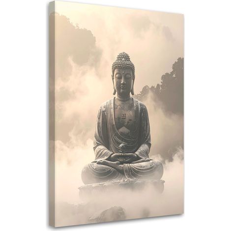 Tableau Moderne, Bouddha dans le brouillard zen spa orient,20x30 (1/4)