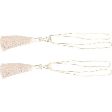 Embrasses à Pompons Tissés en Coton et Lin pour Rideaux, 2 Pièces, Décoration Élégante Maison et Accroche Murale (1/5)