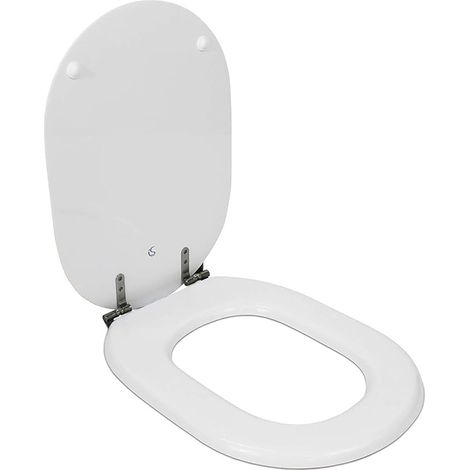 Ideal Standard Fiorile Sedile WC, forma arrotondata, Sedile del water resistente, incluso set di cerniere per una facile installazione, realizzato in materiale robusto – Bianco (345x475 mm) (1/7)