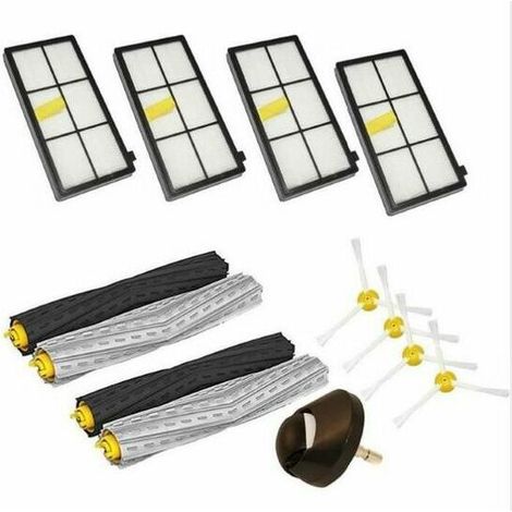 Kit De Pour iRobot Roomba 800(870 880 980) volant + Extractor Brosse + 4 Filtres HEPA + Brosse Latérale Remplacement (1/2)