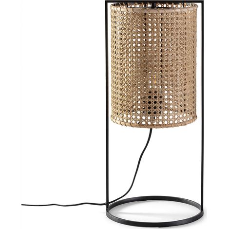 Lampe à poser Sumi en rotin naturel, diamètre 26 cm