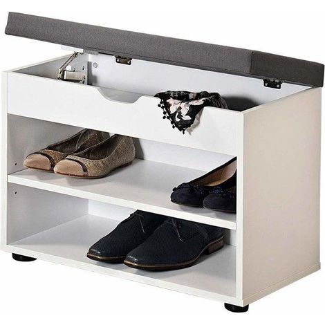 Kesper Mueble zapatero blanco con asiento elegante