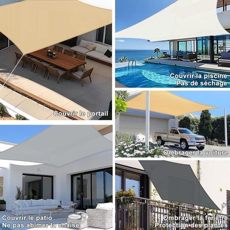 Dreieckiger Sonnenschutz für Terrasse, wasserdichtes und UV beständiges Gewebe für Garten, Veranda, Balkon und Hinterhof UV schützende Außenabdec (1/5)