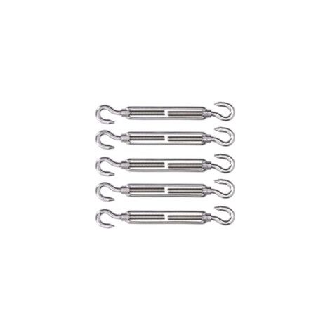 Markisenbeschläge, Haken und Halterungen, Edelstahl, verstellbarer Spanner mit elastischer Wirkung zur Einstellung der Befestigungsspannung (M4) - Crezuo (1/4)