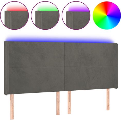 Maison Exclusive - Testiera a LED Grigio Scuro 163x16x118/128cm in Velluto