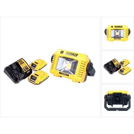 DeWalt DCL 077 D2 Akku LED Arbeitsstrahler 12 V 18 V 2000 lm IP54 + 2x Akku 2,0 Ah + Ladegerät