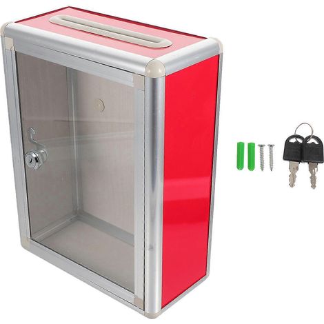 Boîte aux lettres en aluminium rouge pour le rangement du courrier au bureau (1/5)