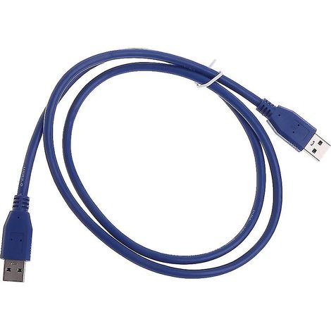 Câble USB 3.0 mâle-mâle type A, rallonge bleue de 1 m (39,4 pouces) et de 5,5 mm de diamètre.