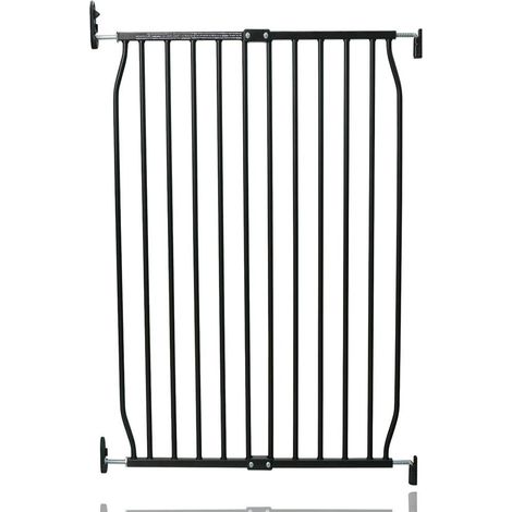 Safetots Extra Tall Eco Screw Fit Baby Gate, Black, 70cm - 80cm, Extra Tall Gate 100cm in Height, Stair Gate for Baby