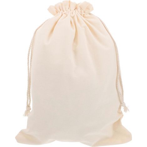 Großer, strapazierfähiger Mehlsack mit Kordelzugverschluss zur Aufbewahrung von Brot. – 42,00 x 27,00 x 5,00 cm – Weiß (1/4)