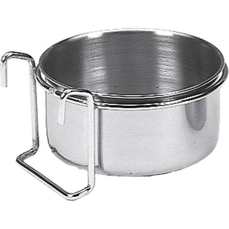 Mangiatoia a ciotola in acciaio inox con gancio - Diametro 9 cm