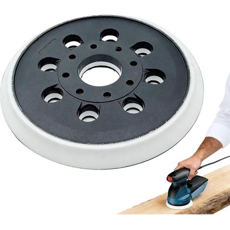 125mm Plateau de Ponçage pour Bosch GEX 125-1 AE,Plateau de ponçage professionnel de 125 mm,8 Trous Auto-Agrippants,compatible avec Bosch PEX 300 AE et PEX 400 AE ponceuse excentrique