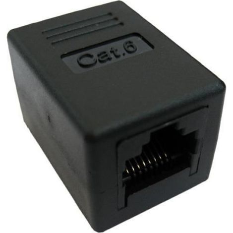 Coupleur Rj45 - Cat6 - Utp - Prolongement Twisted Pair - 8 Contacts - Noir - 1 Unite