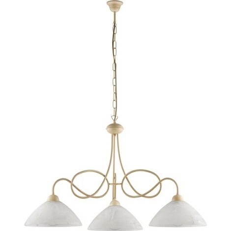 Lampadario Rustico Bistrot 3 Luci Avorio e Bianco LuceArt Classic (1/5)