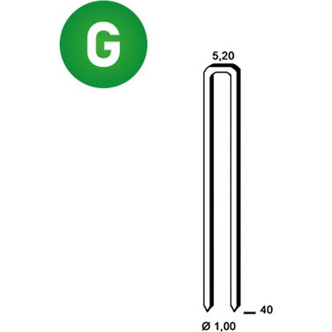 5 000 Agrafes Em-40 - Galvanisées Résinées - 5.2x40x1 mm - D-Work