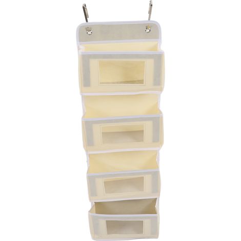 Wandorganizer mit Haken für Küche, Kleiderschrank, Schlafzimmer, 4 Fächer, beige (1/5)