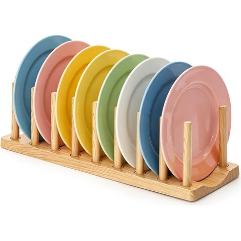 Porte-Couvercles en Plastique Robuste, 8 Compartiments Réglables - Pour Armoires et Bancs de Travail, Pour Couvercles, Pots, Assiettes, Bols, Tasses, Planches à Couper et Livres (1/5)