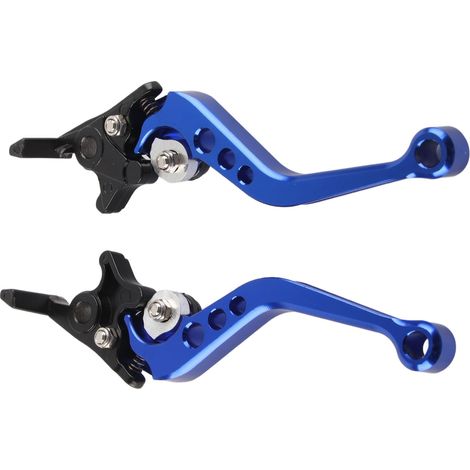 Paar CNC-gefräste Aluminium-Bremshebel für Motorrad/Roller mit Doppelscheibenbremse, blau (1/5)