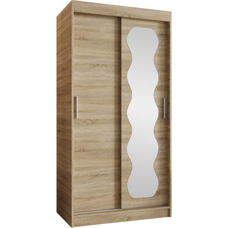 Armoire Hartford 578, Sonoma chêne, 200x100x62cm, Portes d'armoire: Coulissantes, Nombre d'étagères: 5