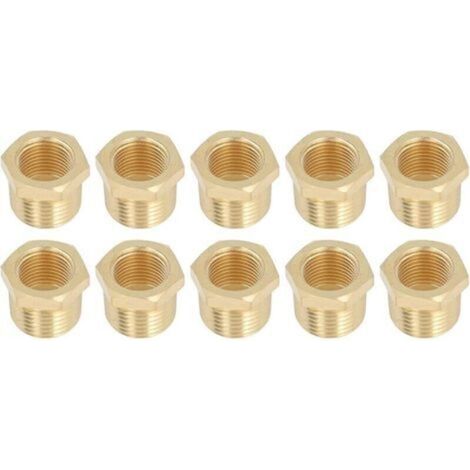 Messing-Gewinderohrverschraubung, langlebiger 1/2 NPT-Stecker auf 3/8 NPT-Innengewinde-Adapter, robust für Wasser-, Gas- und Erdgasanwendungen (1/5)