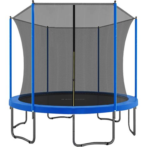 Iztoss – Trampoline Ø244cm – Charge maximale 120 kg – Filet de sécurité résistant – Pour entraînement coordination physique – Bleu