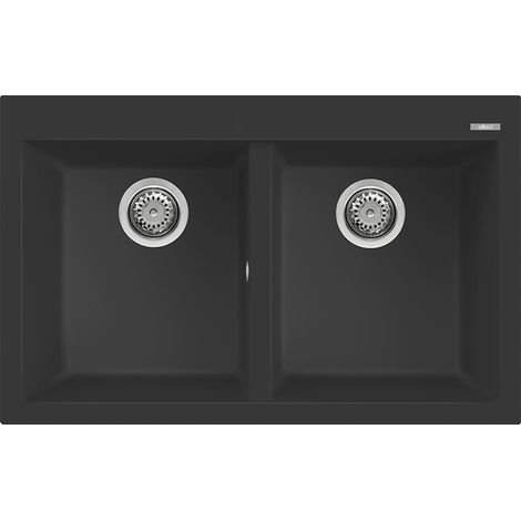 Lavello Elleci Incasso 2 vasche 79x50 Quadra 350 Metaltek Ghisa LMQ35070