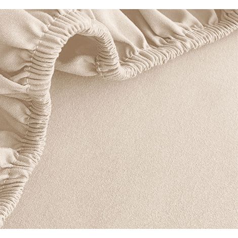 Drap-housse en jersey 180x200+25 beige (1/4)
