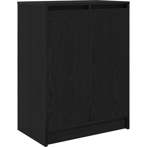Maison Exclusive - Scarpiera Rovere Nero 57x34x76 cm in Legno Multistrato