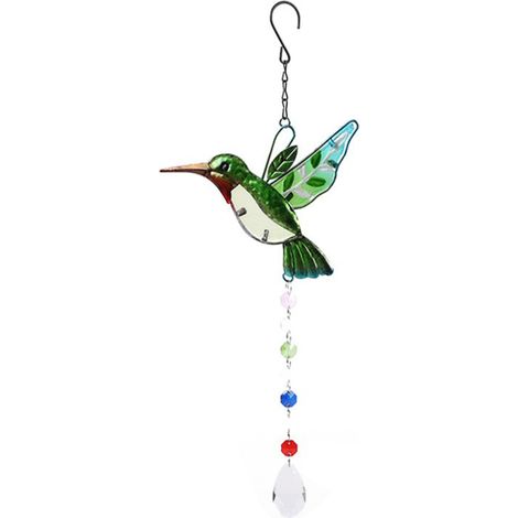 Clochette A Vent - Pendentif En Cristal Arc-En-Ciel - Décoration De Jardin Ou Intérieure - Pour Fenêtre Ou Balcon - 1 Pièce (1/5)