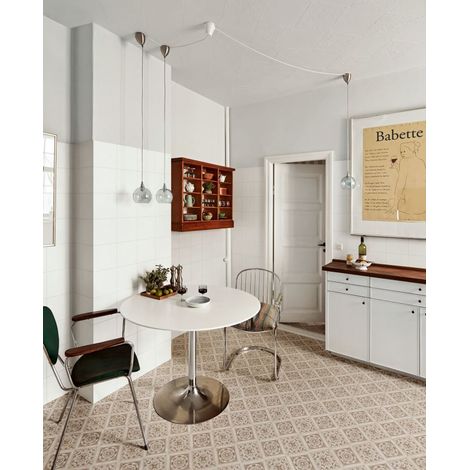 Carrelage Imitation Carreaux De Ciment 20x20 ART CRAFT Blanc (0,96m²) - Les Carreaux de Jean (1/3)